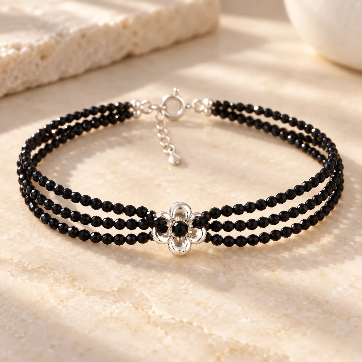 Midnight Bloom Tourmaline Bracelet close-up