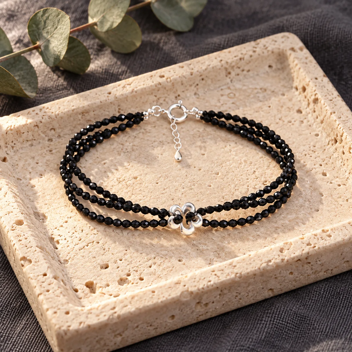 Midnight Bloom Tourmaline Bracelet in a styled scene