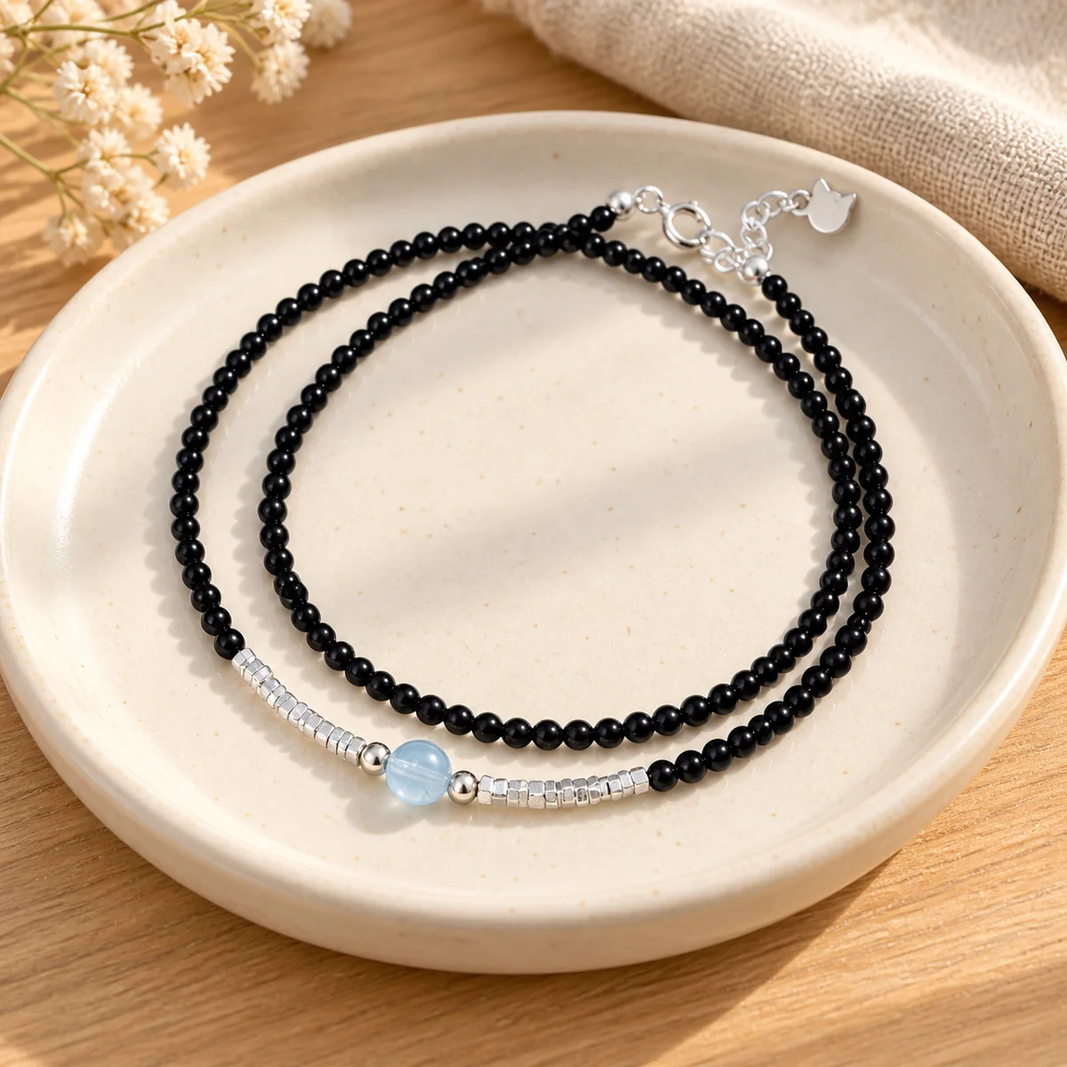 Tide and Stone Double-Wrap Bracelet in a styled scene