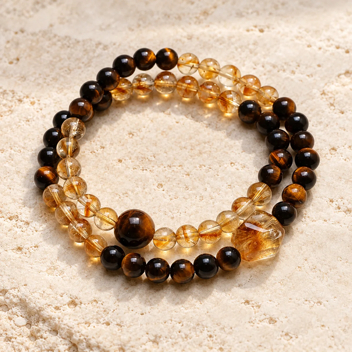 Amber Path Triple-Wrap Bracelet close-up